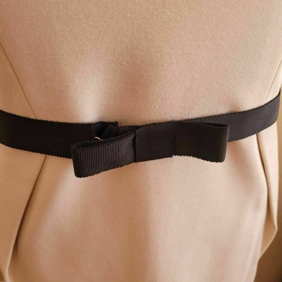 Karen Millen Womens Sheath Dress Ivory Belted Cap Sleeve Zip Up Stretch 8 New - Picture 5 of 9